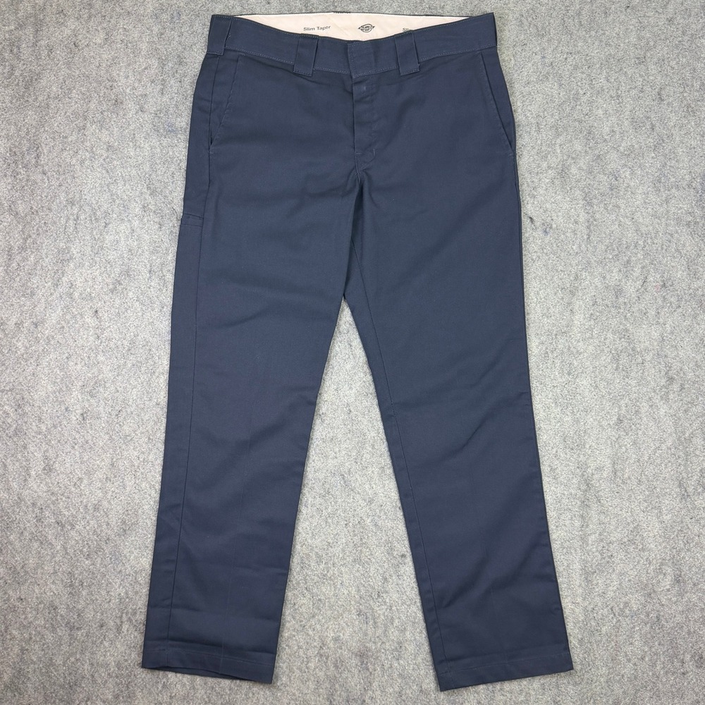 Dickies Mens Slim Taper Work Pants Navy Blue 34x30 WP596DN